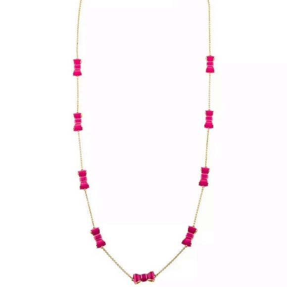 Kate Spade Moon River Bow Necklace Pink 
